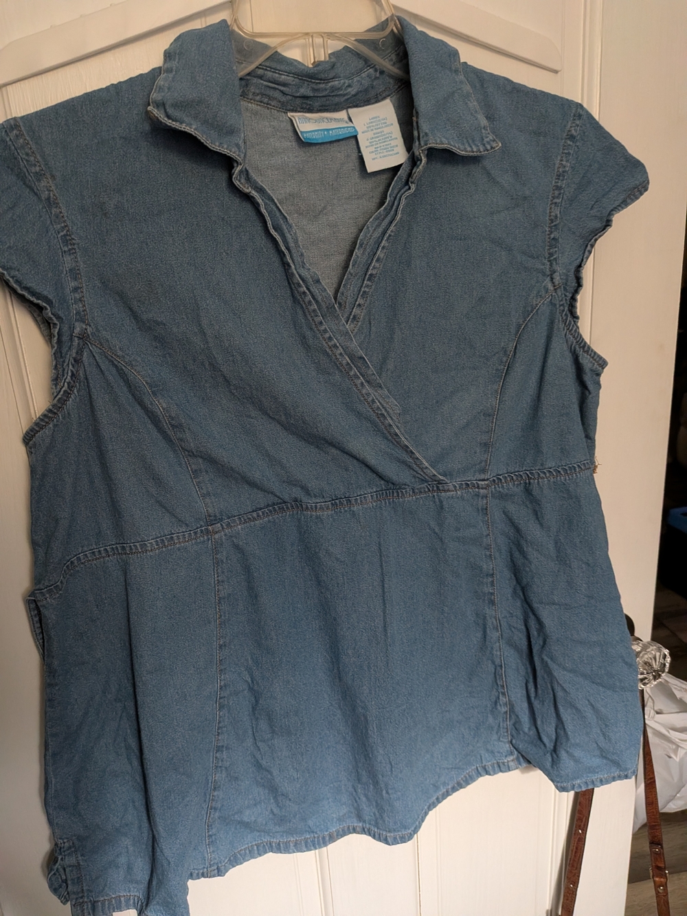 Announcements Maternity Blue Denim Tunic Top - Large